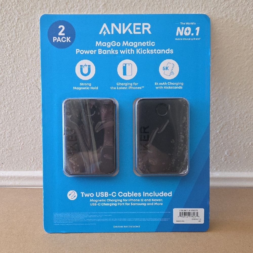 Anker MagGo Magnetic Power Banks 2- Pack - Black